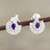 Amethyst and CZ Peacock Drop Earrings 'Peacock Beauty'