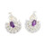 Amethyst and CZ Peacock Drop Earrings 'Peacock Beauty'