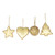 Embellished Gold Satin Christmas Ornaments Set of 4 'Golden Christmas'