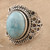 Genuine Larimar Cocktail Ring 'Quiet Sea'