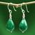 Chalcedony dangle earrings 'Emerald Dewdrop'