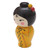 Small Albesia Wood Statuette in Yellow 'Shy Lady in Yellow'