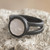 Oxidized Sterling Silver Ring with Rose Quartz 'Contemporary Rose'