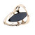 Marquise Bezel Set Black Onyx Cabochon Cocktail Ring 'Regal Royal'