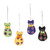 Set of 4 Colorful Cat Wool Felt Holiday Ornaments 'Crafty Cats'