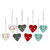 Assorted Colors Wool Felt Heart Ornaments Set of 8 'Smiling Hearts'