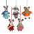 Set of 5 Wool Felt Rabbit Caroler Ornaments 'Caroling Bunnies'