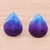 Hand Made Orchid Petal Button Earrings 'Orchid Kiss in Blue'