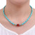 Carnelian and Reconstituted Turquoise Beaded Necklace 'Summer Morning'