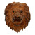 Suar Wood Lion Head Wall Sculpture with Onyx Eyes 'King of Cats'