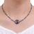 Lapis Lazuli Howlite Beaded Pendant Necklace 'Star of Midnight'