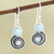 Larimar and Blue Topaz Sterling Silver Dangle Earrings 'Sky Spiral'