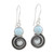 Larimar and Blue Topaz Sterling Silver Dangle Earrings 'Sky Spiral'