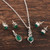 Hand Made Green Onyx and Sterling Silver Jewelry Set 'Garden Muse'