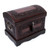 Womens Colonial Leather and Wood Jewelry Box 'Colonial Treasure'