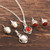 Hand Crafted Carnelian and Cultured Pearl Jewelry Set 'Fire and Ice'