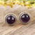 Checkerboard Faceted Amethyst Stud Earrings 'Checkerboard in Purple'