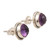 Checkerboard Faceted Amethyst Stud Earrings 'Checkerboard in Purple'