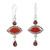 Garnet and Carnelian Sterling Silver Dangle Earrings 'Red Fusion'