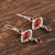 Garnet and Carnelian Sterling Silver Dangle Earrings 'Red Fusion'