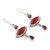 Garnet and Carnelian Sterling Silver Dangle Earrings 'Red Fusion'
