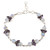 Rainbow Moonstone and Amethyst Sterling Silver Link Bracelet 'Misty Morning'