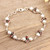 Garnet and Cultured Pearl Link Bracelet 'Radiant in Red'