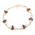 Garnet and Cultured Pearl Link Bracelet 'Radiant in Red'