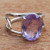 Brazilian Amethyst and Rhodium Plated Sterling Silver Ring 'Violet Spirit'