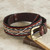 Hand Loomed Wool Accent Leather Belt 'Inca Ancestors'