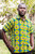 Geometric Pattern Men's Cotton Shirt from Ghana 'A Day at Sea'