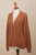 Eco Friendly Cable Knit Open Front Deep Orange Cardigan 'Ginger Cable Classic'