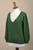 Knit Cotton Blend Pullover in Green from Peru 'Green Spring'