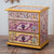 Small Hand Painted Glass Jewelry Chest 'Dawn Splendor'