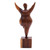Hand Carved Suar Wood Sculpture of the Female Form 'Curvy and Happy'