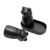 Matte Black Ceramic Frog Salt and Pepper Shakers with Tray 'Fanciful Frogs in Black'