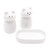 Matte White Ceramic Frog Salt and Pepper Shakers with Tray 'Fanciful Frogs in White'