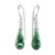 Handmade Art Glass Earrings in Green 'Forest Frost'