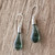 Handmade Art Glass Earrings in Green 'Forest Frost'