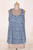 Printed Sleeveless Cotton Blouse with Floral Motif 'Blue Cheer'