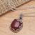 Carnelian and Sterling Silver Pendant Necklace 'Dark Fruit'