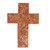 Engraved Suar Wood Wall Cross from Bali 'Grape Leaves'