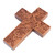 Engraved Suar Wood Wall Cross from Bali 'Grape Leaves'