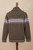 Men's 100 Alpaca Brown Geometric Hoodie Jacket from Peru 'Aventura'