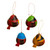 Set of 4 Dried Gourd Bird Ornaments from Peru 'Rainbow Songbirds'