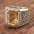Handmade Men's Citrine and Sterling Silver Ring 'Sun Chariot'
