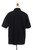 Men's Black Embroidered Cotton Shirt 'Black Borders'