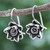 Sterling Silver Floral Drop Earrings from Thailand 'Flowers in the Attic'