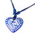 Blue  White Talavera Style Papier Mache Heart Necklace 'Talavera Heart'