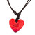 Artisan Handcrafted Red Papier Mache Heart Necklace 'Heart Filled with Passion'